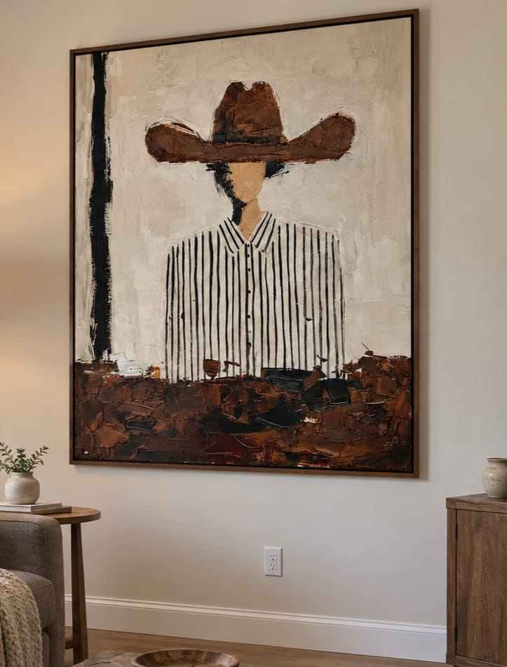 Customer photo review of Western Stripes-Cowboy Portrait Painting