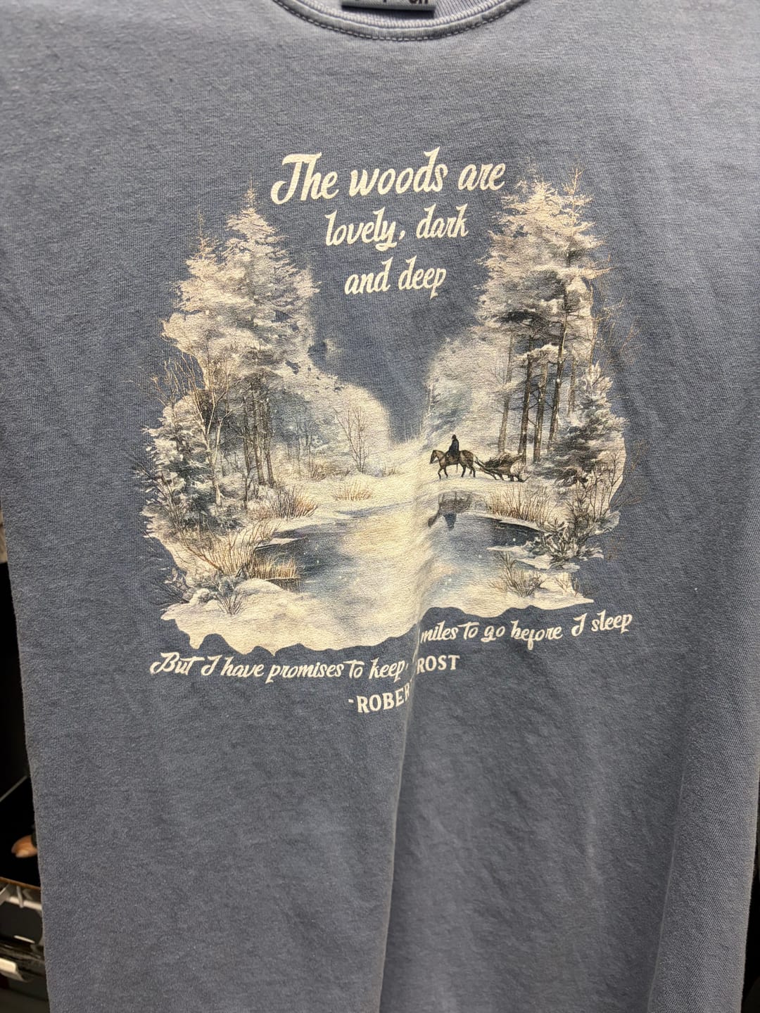 Customer photo review of Robert Frost Snowy Evening Horse T-Shirt