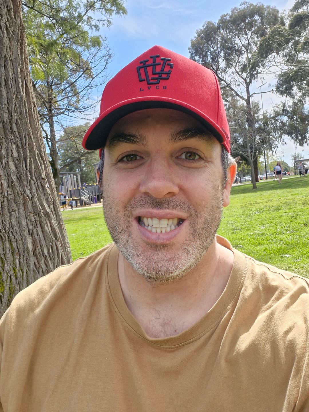 Customer photo review of ULTRA FIT MIDNIGHT RED A-Frame Snapback