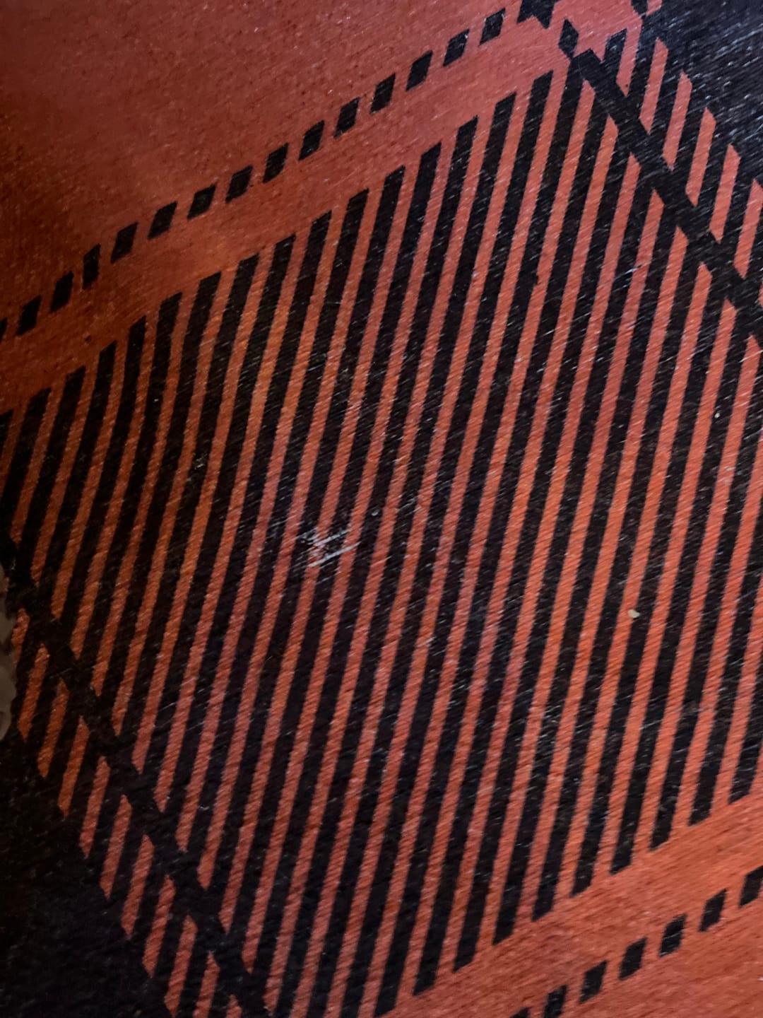 Customer photo review of Buffalo Plaid Black Orange Machine Washable Rug