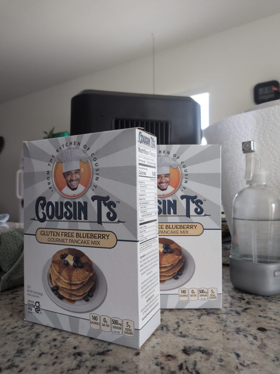 Customer photo review of Cousin T's Gourmet Gluten Free Blueberry Pancake Mix