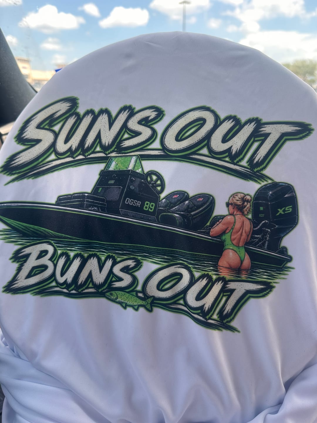 Customer photo review of Custom Hooded UPF Shirt