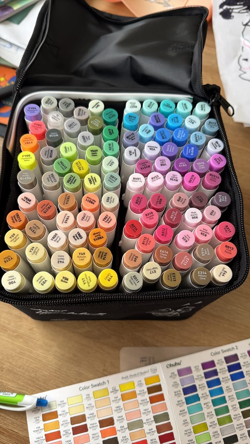 Customer photo review of Ohuhu Honolulu New 48 Pastel Colors Dual Tips Alcohol Art Markers - Blossoming (New Color Codes)