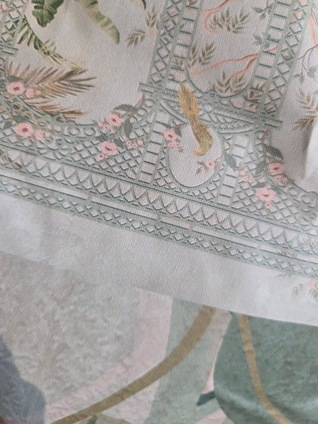 Customer photo review of Chinoiserie Lattice in Sage Green Wallpaper