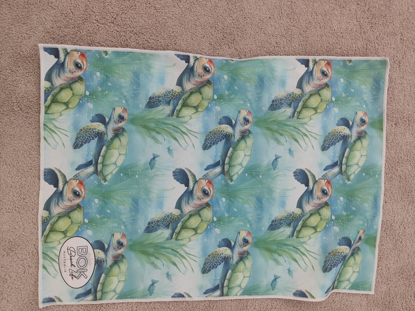Customer photo review of TURTLE TRAILS - Handy Towel