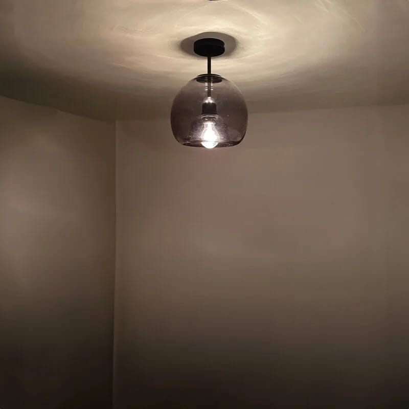 Customer photo review of Black Ceiling Light for Living Room, Hand-Blown Glass, 25 cm