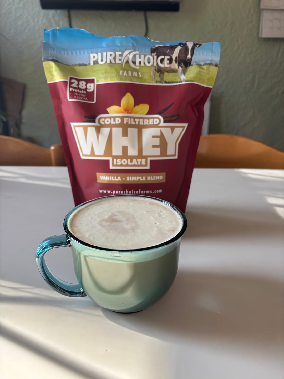 Customer photo review of Whey Protein Isolate with Organic Vanilla