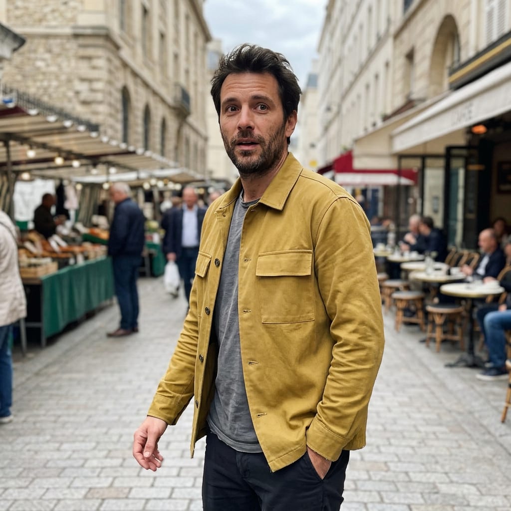 Customer photo review of Langärmlige Herrenjacke mit Revers und Tasche