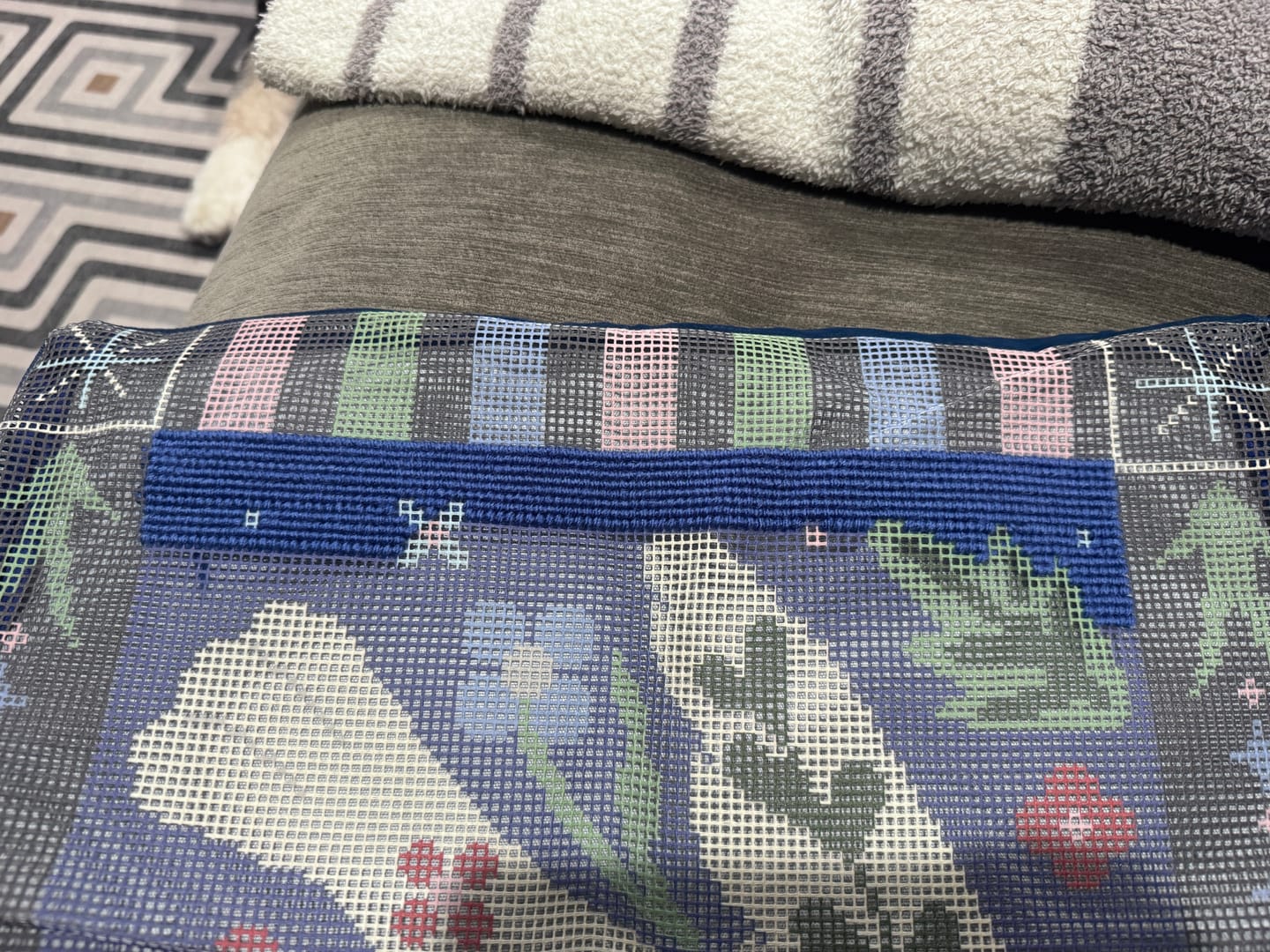Customer photo review of DARLING DOVE - Tapestry Needlepoint Cushion Kit