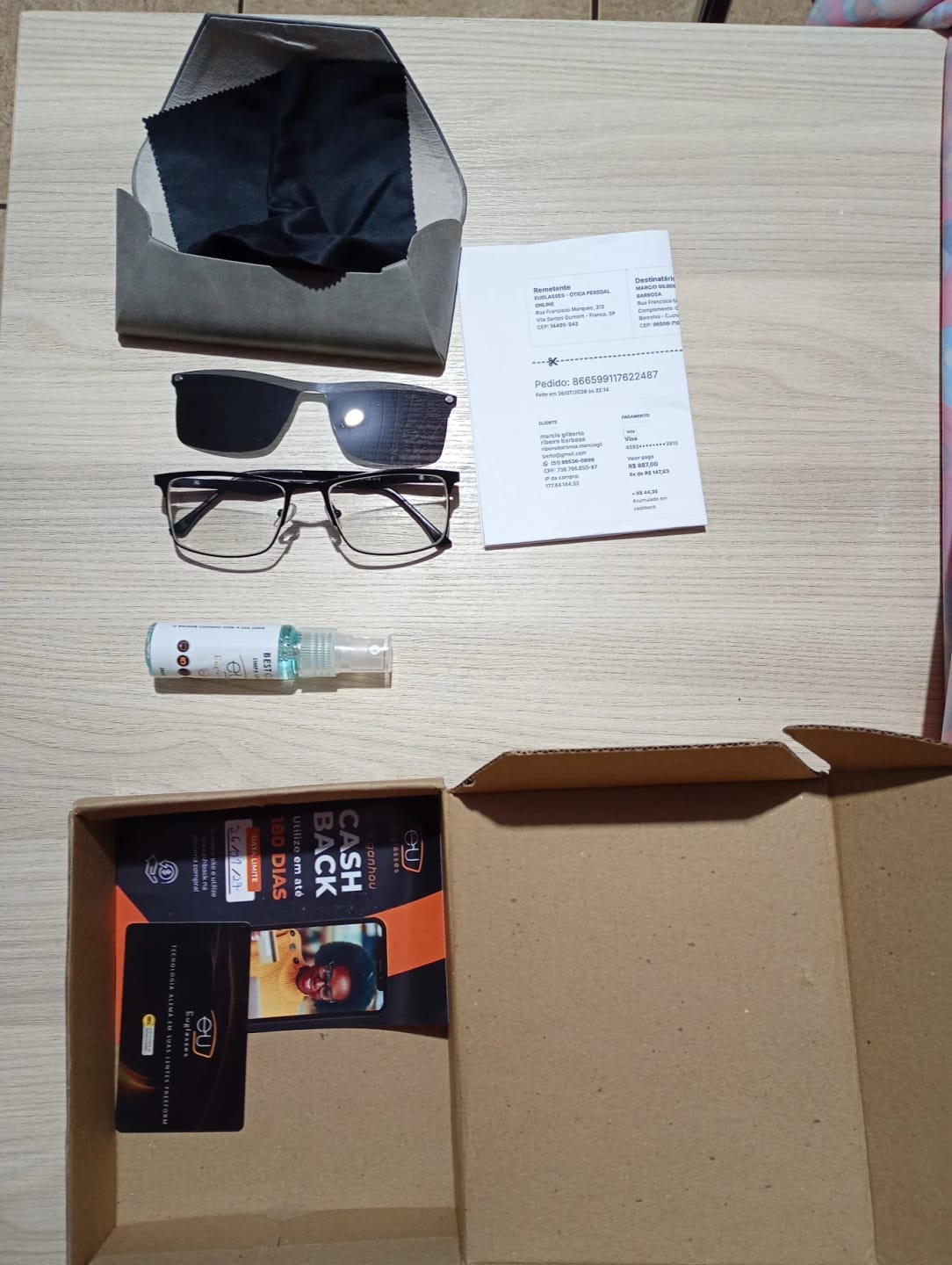Customer photo review of Óculos Clipon Noplic (1 Lente)