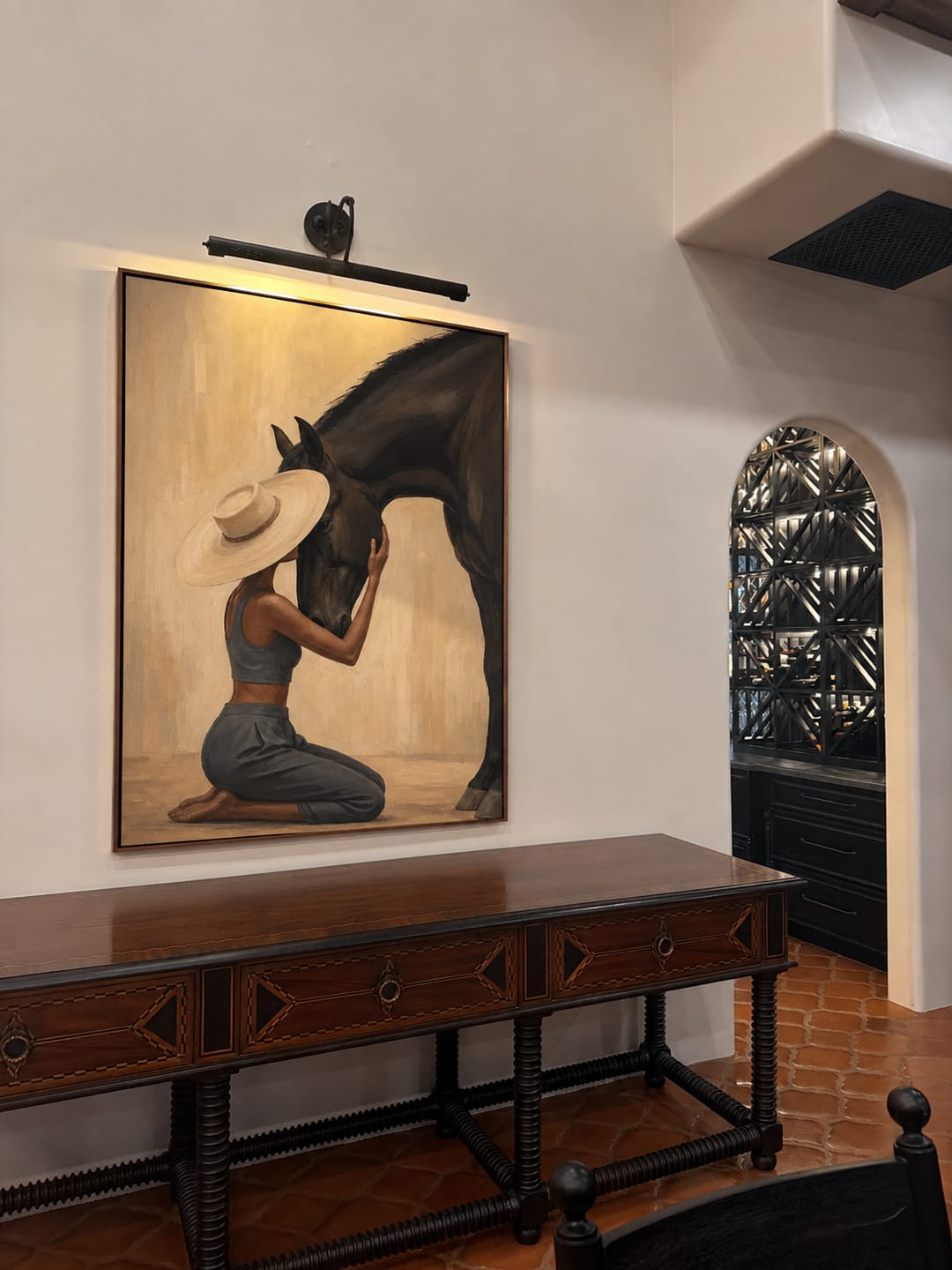 Customer photo review of A Quiet Bond | Hand-Painted Woman & Horse Wall Art | Modern Equestrian Oil Painting