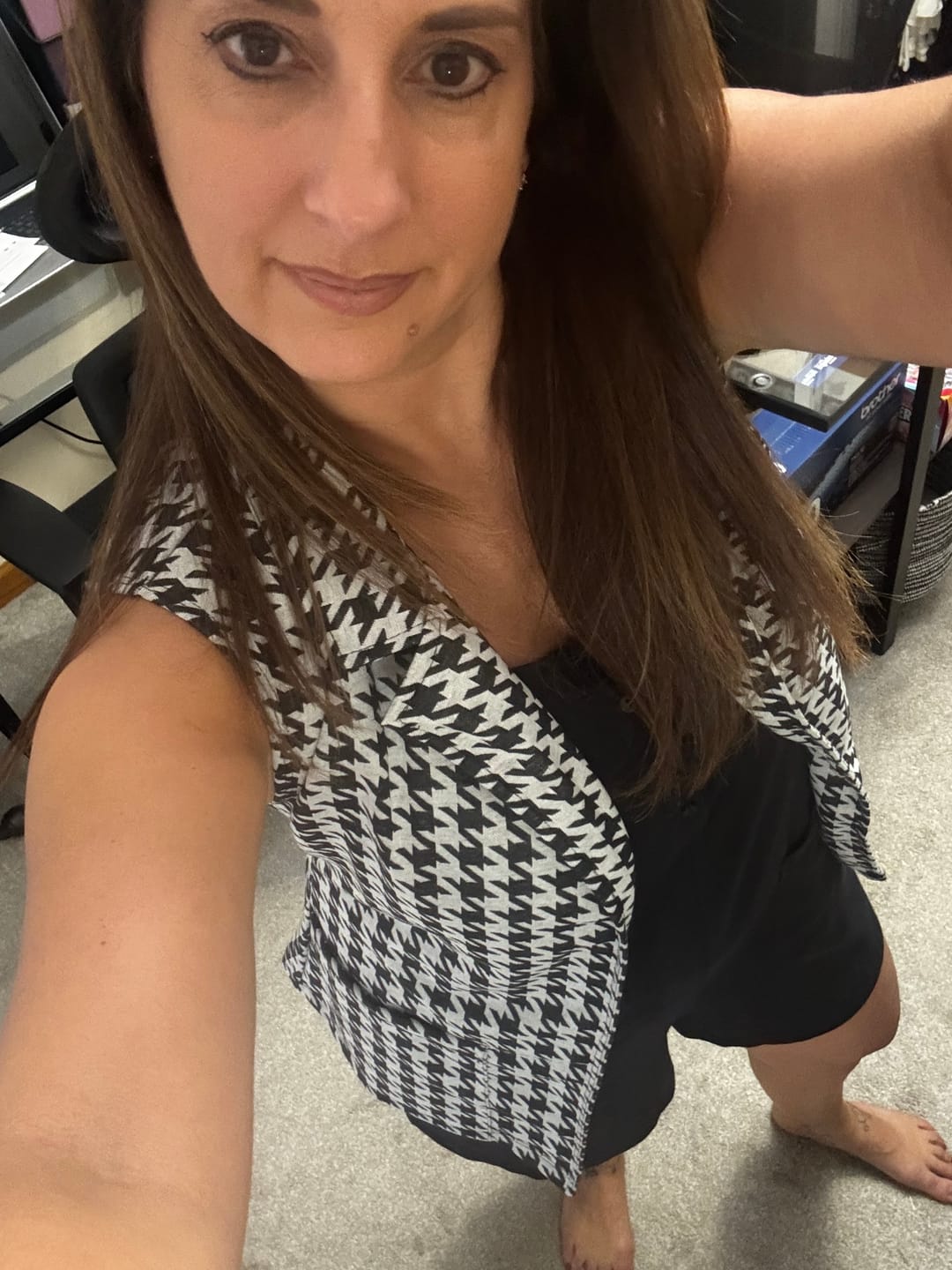 Customer photo review of Get The Job Done Vest In Houndstooth - Reg & Curvy