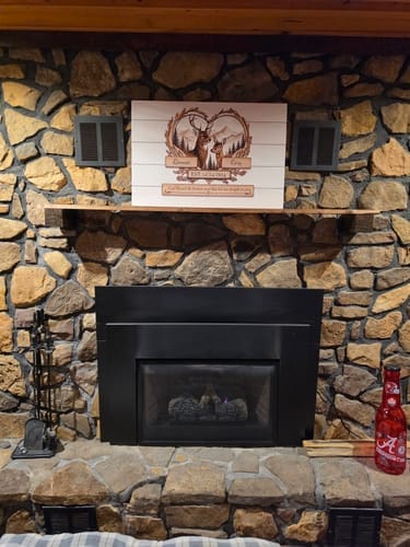 Customer photo review of Personalized Deer Couple Canvas | Rustic Deer Wall Art with Custom Names & Date | Romantic Woodland Anniversary Gift for Couples