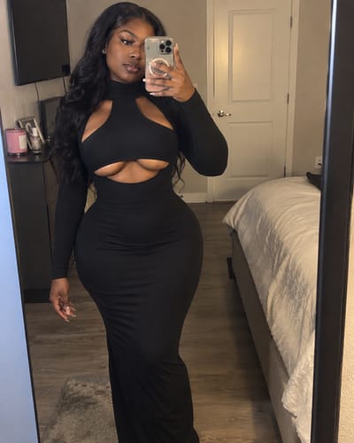 Customer photo review of Hourglass Cutout Maxi Dress