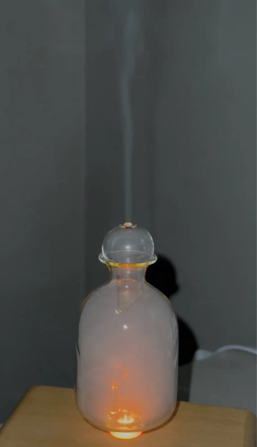 Customer photo review of Waterless Essential Oil Diffuser – Wood & Glass
