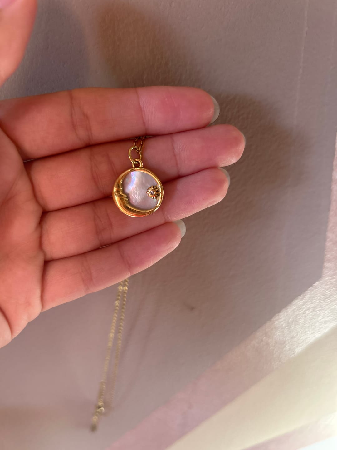 Customer photo review of 'Dreaming in the Clouds' Moon & Star Necklace