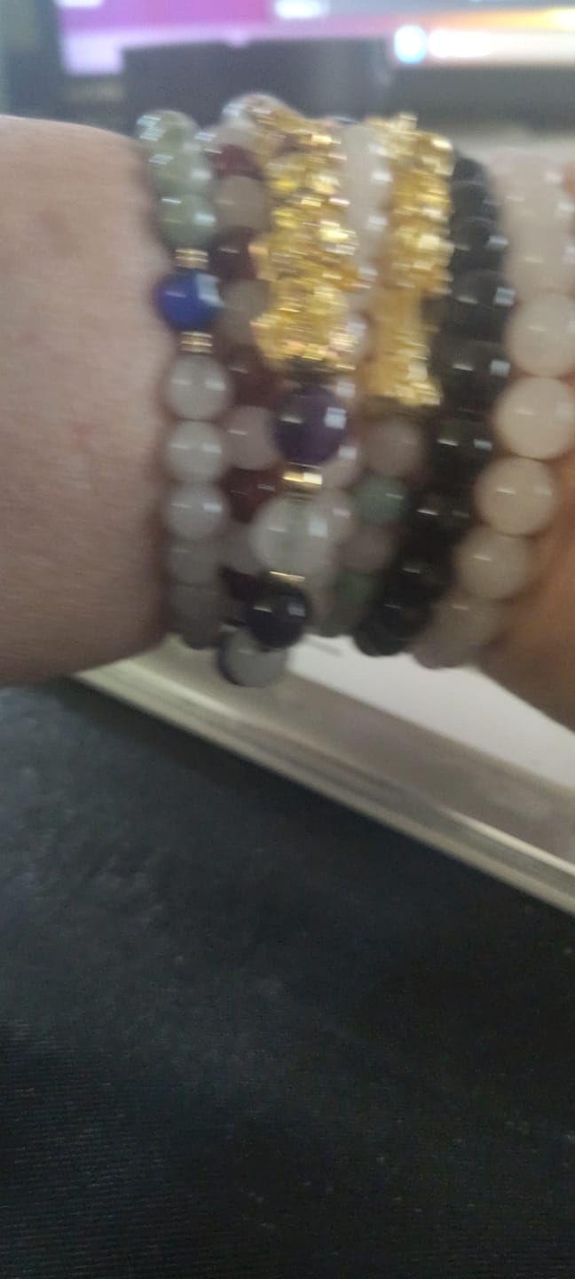 Customer photo review of Soulmate Attracting Jade and Rose Quartz Double Pixiu Bracelet