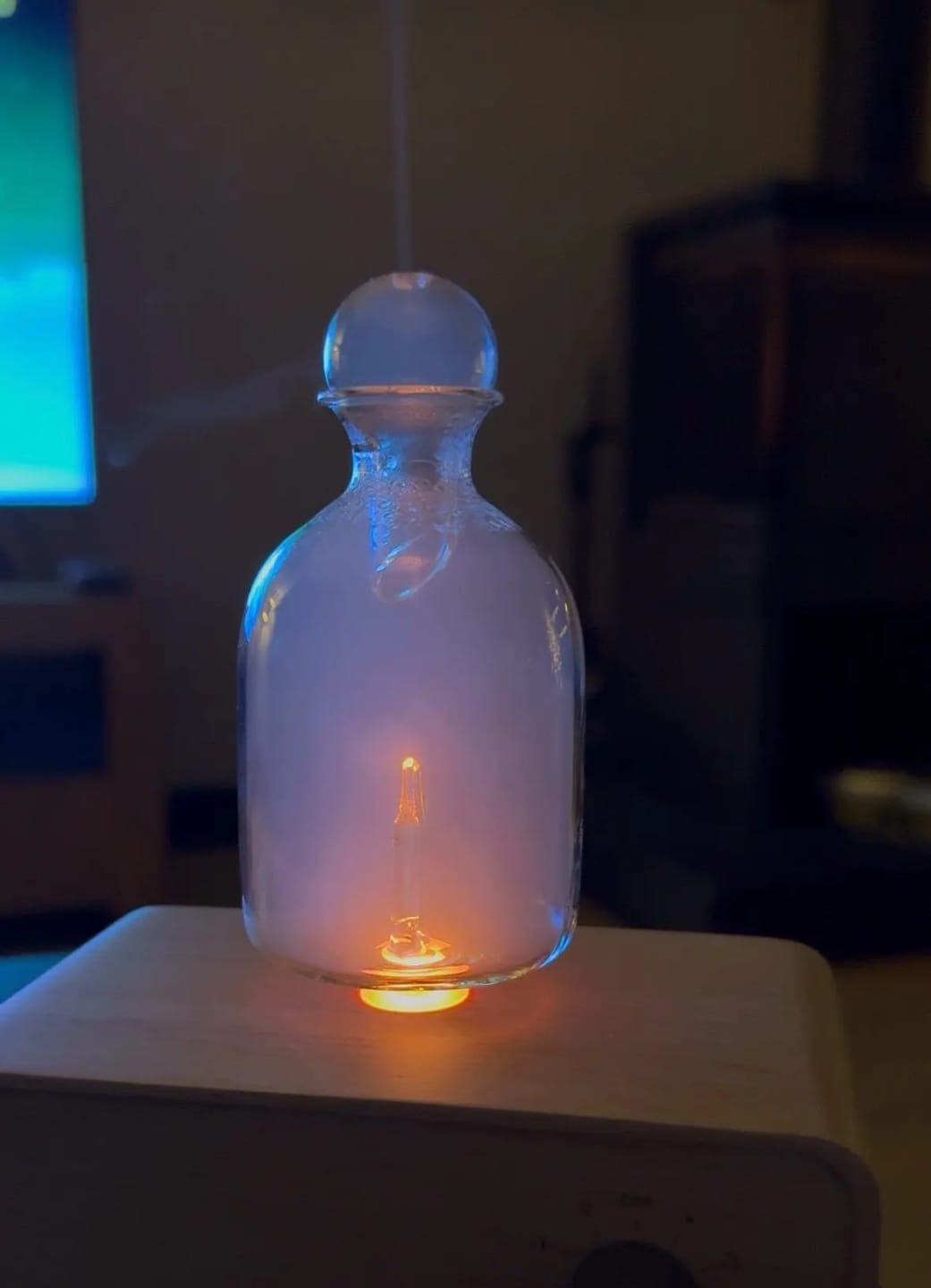 Customer photo review of Waterless Essential Oil Diffuser – Wood & Glass