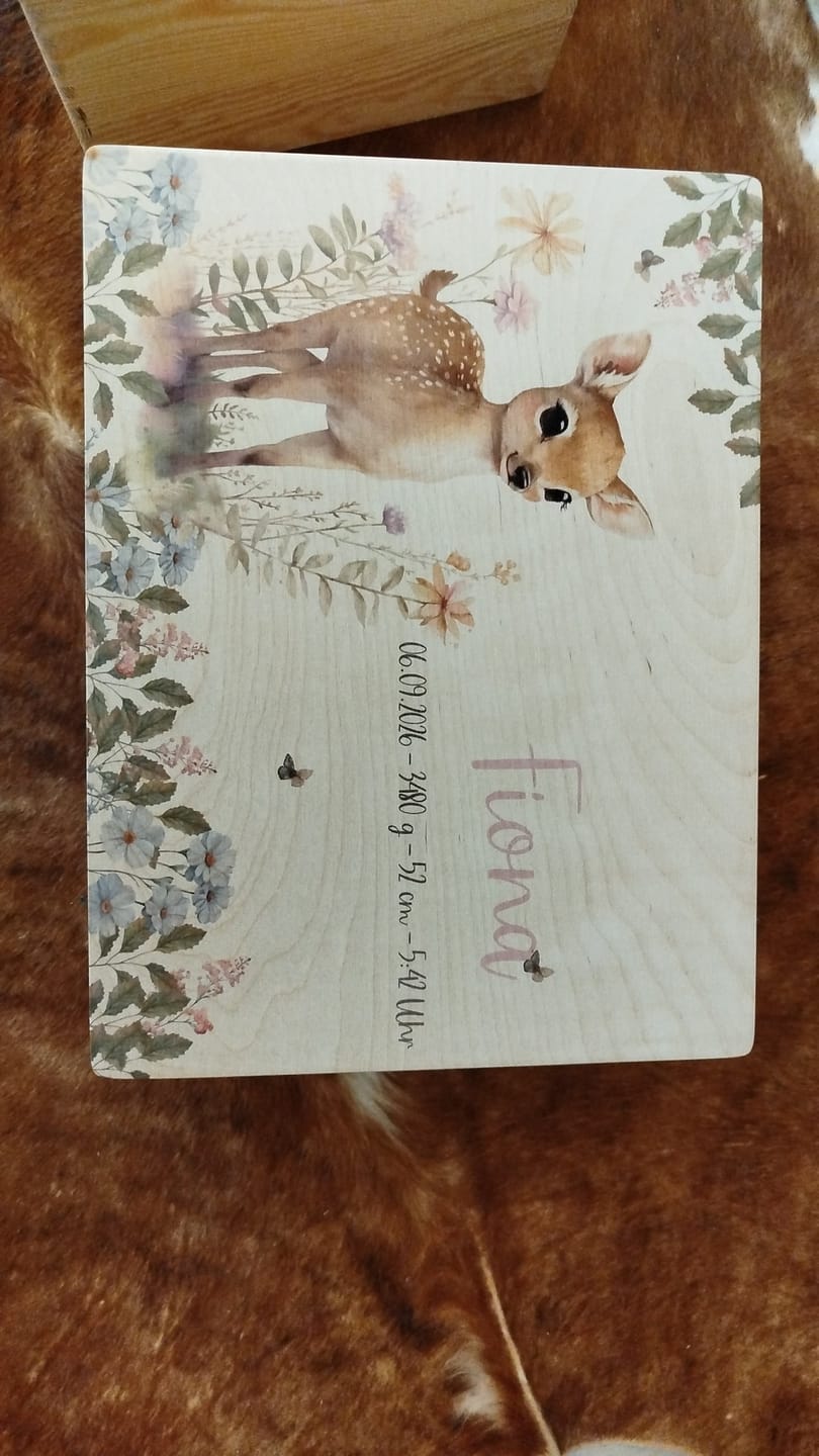Customer photo review of Erinnerungsbox Baby - Reh im Wald