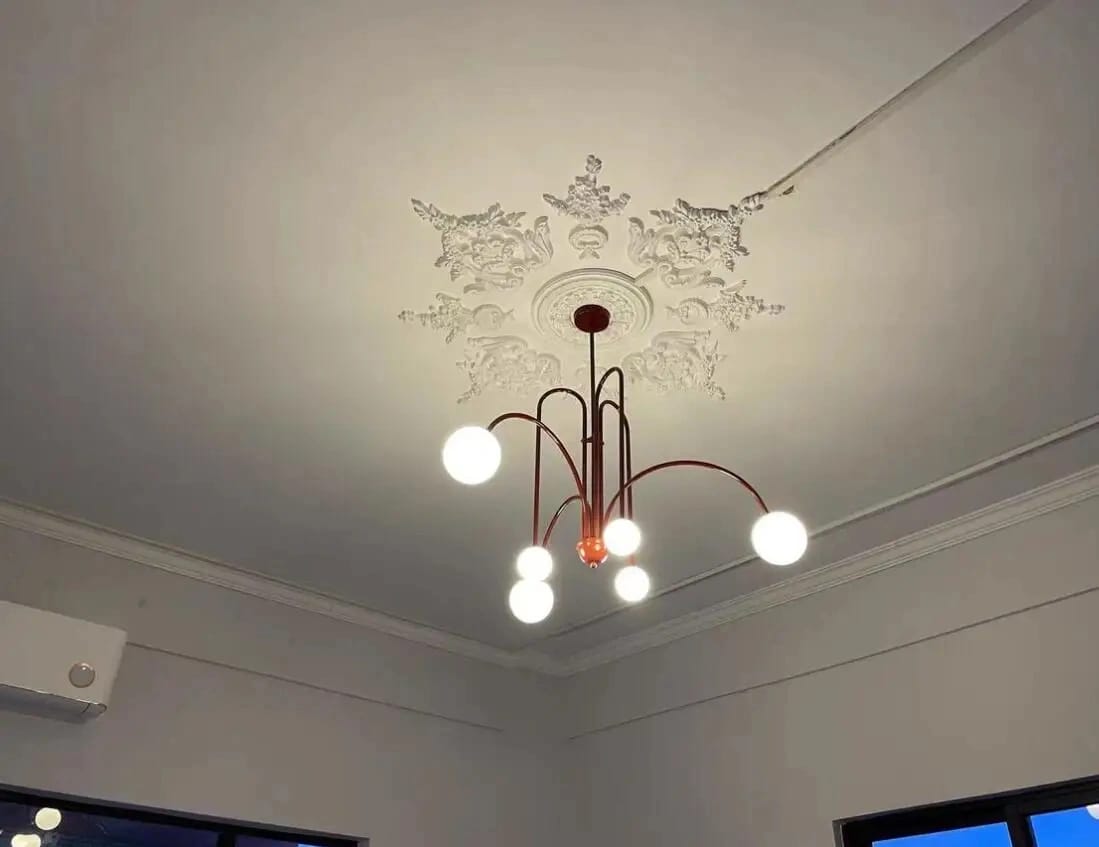 Customer photo review of Black Chandelier for Living Room, Art Deco Arms, 6-Light