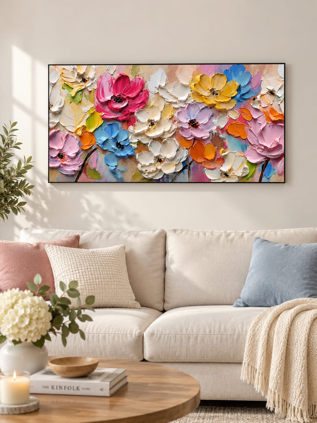 Customer photo review of “Garden Jubilee” – Colorful Textured Floral Oil Painting