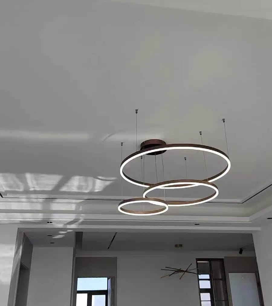 Customer photo review of White Chandelier for Bedroom, Staggered Rings, 60 cm Wide