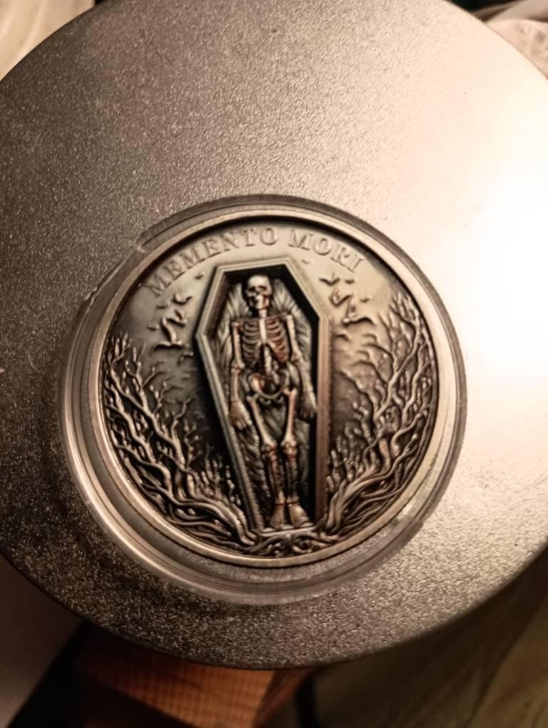 Customer photo review of Stoic Reminder Memento Mori Coins
