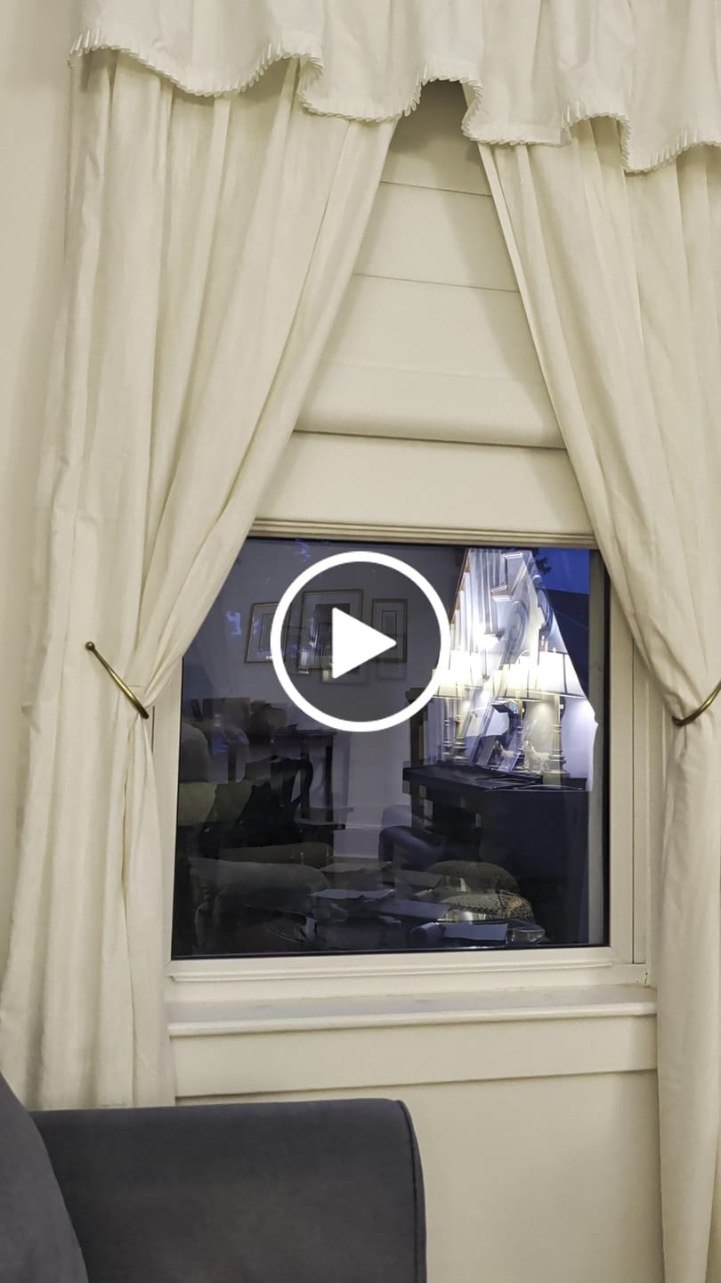 Customer video review of SmartWings Motorized Roman Shades 100% Blackout Iris