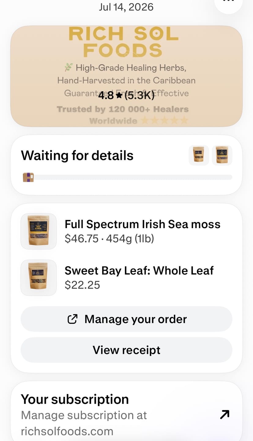 Customer photo review of Full Spectrum Irish Sea moss