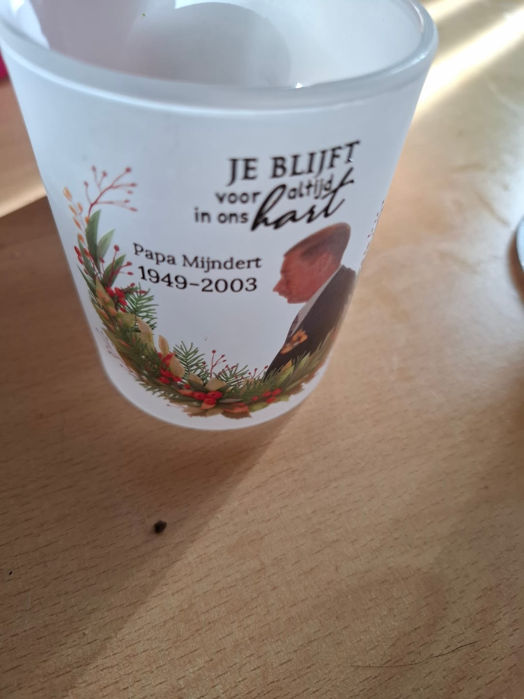 Customer photo review of Bij jullie - Gepersonaliseerde theelichthouder