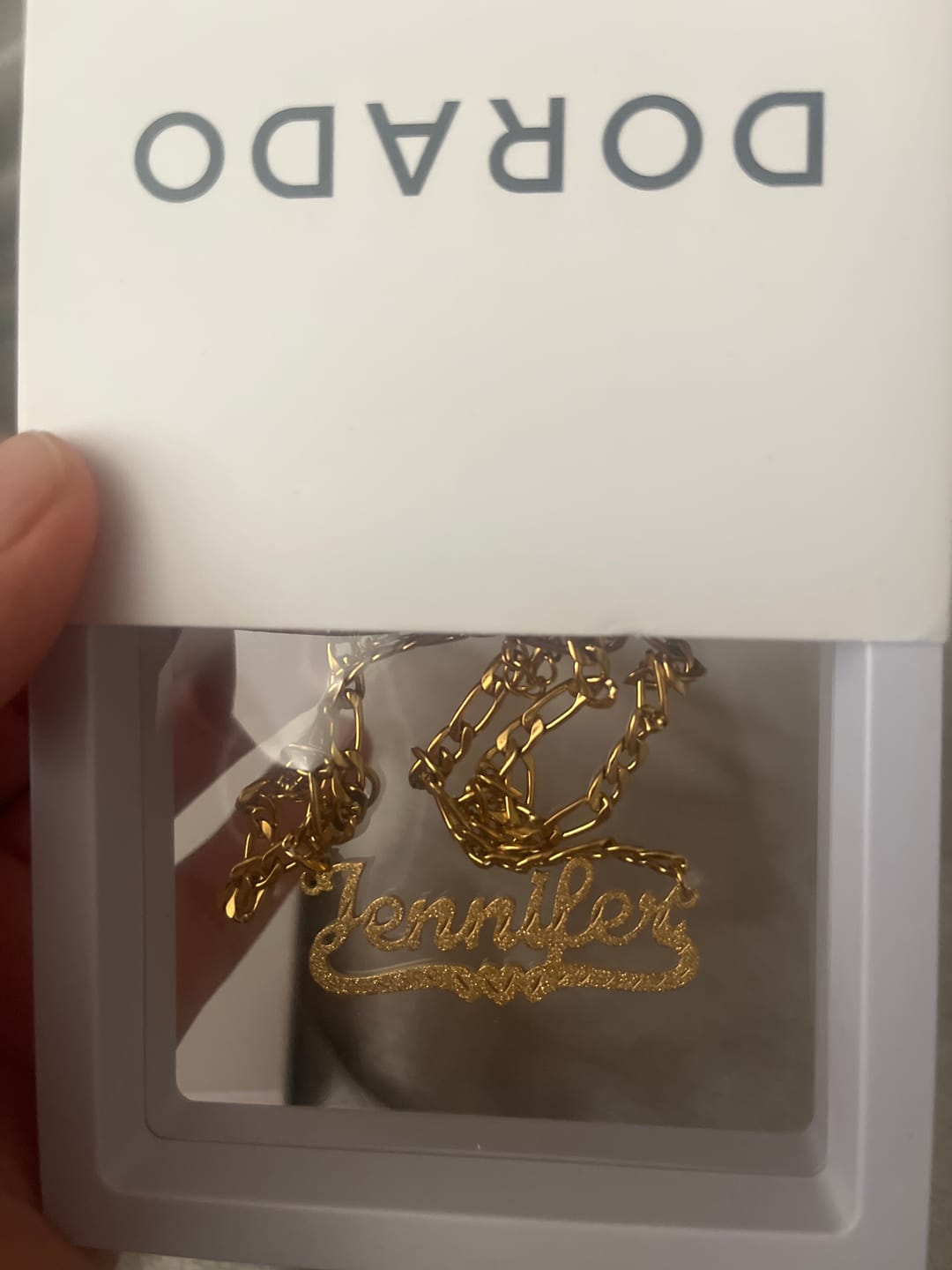 Customer photo review of Diamond Cut Heart Name Necklace