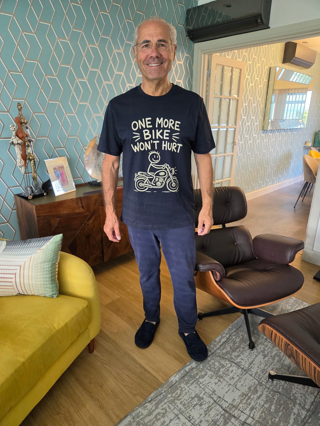 Customer photo review of Stickman Doodle Motorcycle T-Shirt