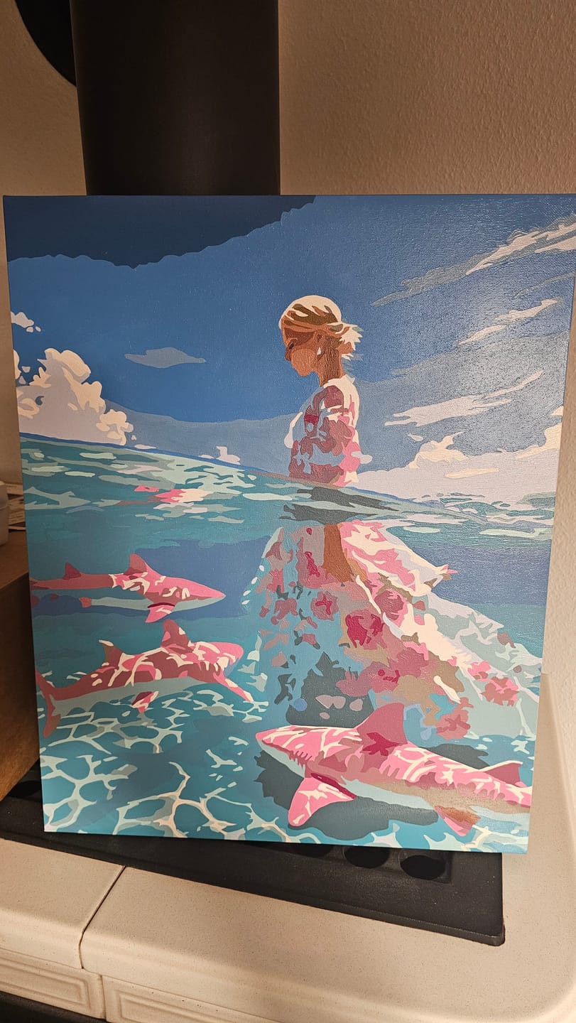 Customer photo review of Malen nach Zahlen - Rosa Haie