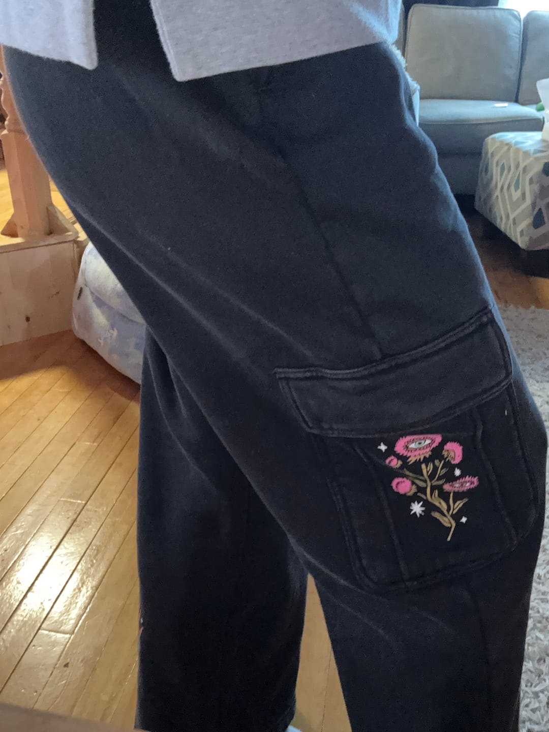 Customer photo review of Smell the Flowers Cargo Sweatpants