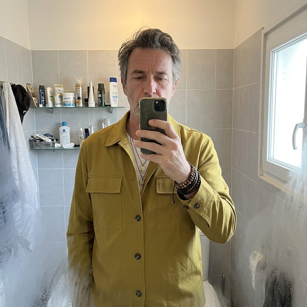 Customer photo review of Langärmlige Herrenjacke mit Revers und Tasche
