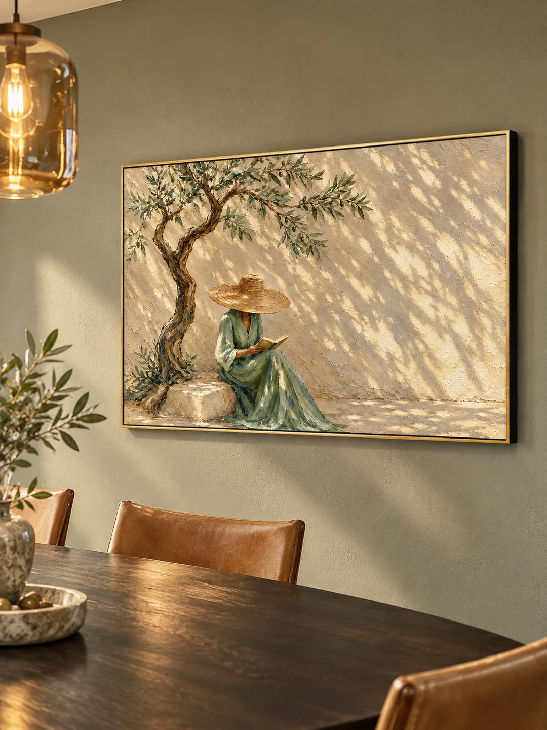 Customer photo review of "Alone in the shade" – Mediterranean Olive Tree Figurative Oil Painting