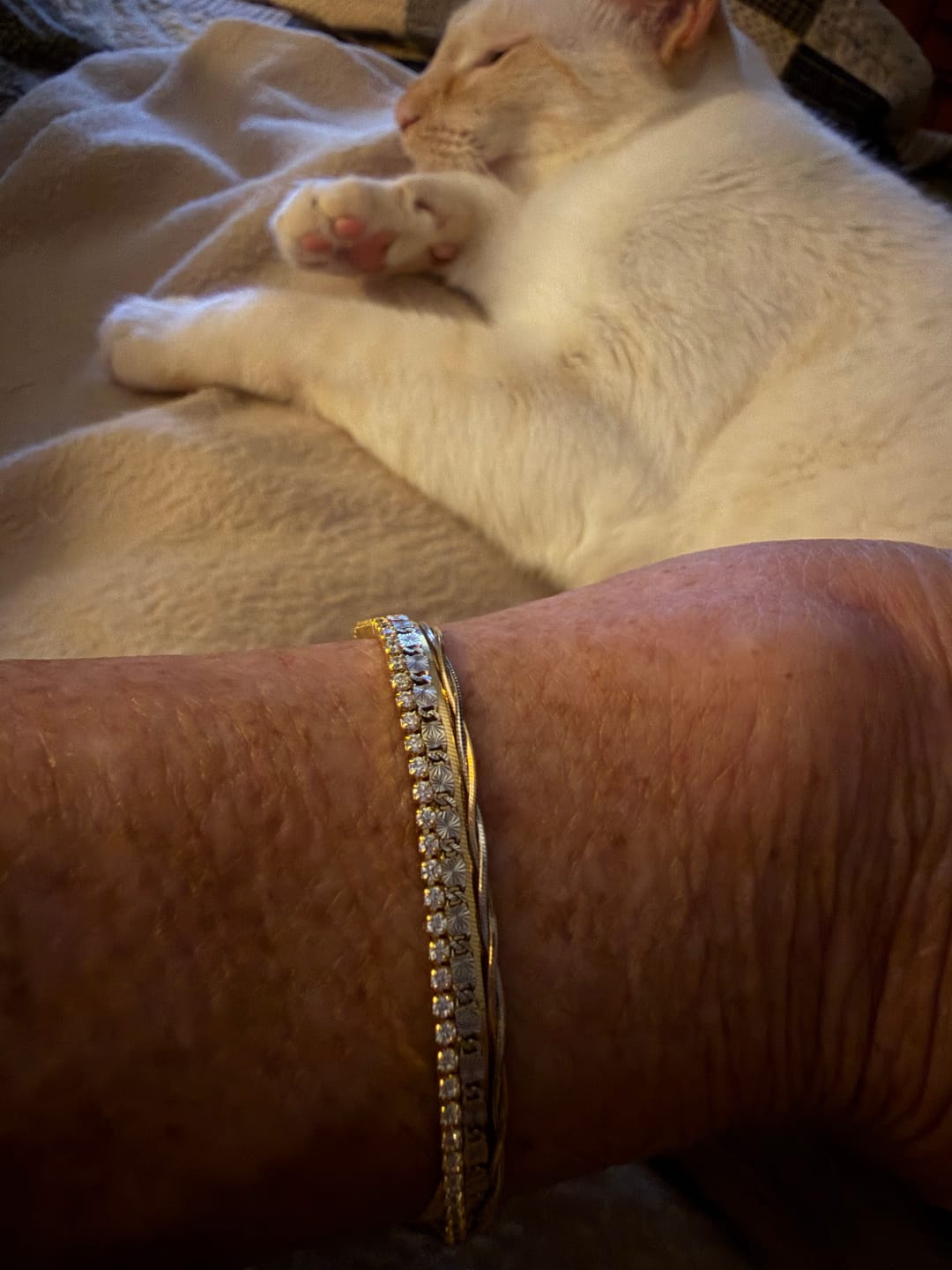 Customer photo review of 1.5mm Tennis Bracelet - Gold
