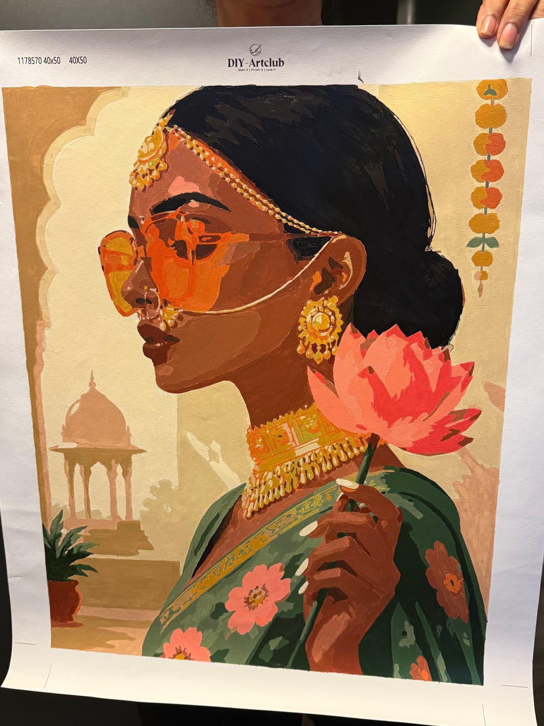 Customer photo review of Lotus & Gold | Paint by Number