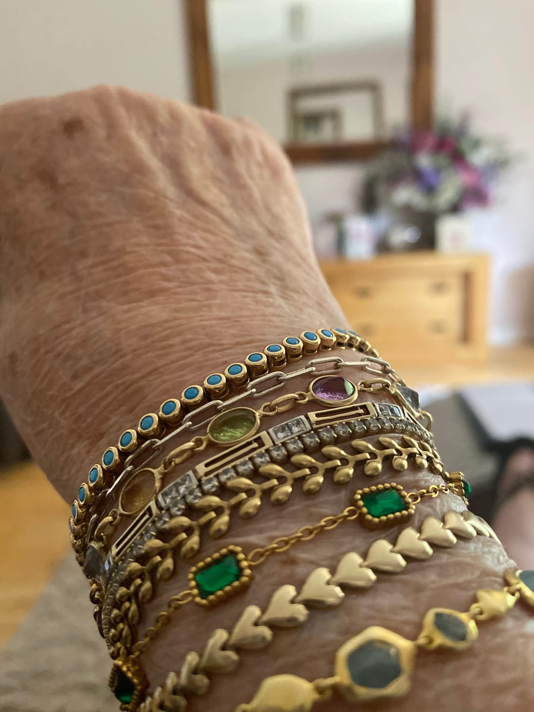 Customer photo review of Trinity Emerald Bracelet