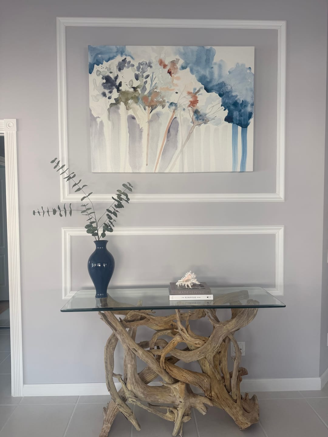 Customer photo review of Hampton Driftwood Console Base - Several Sizes