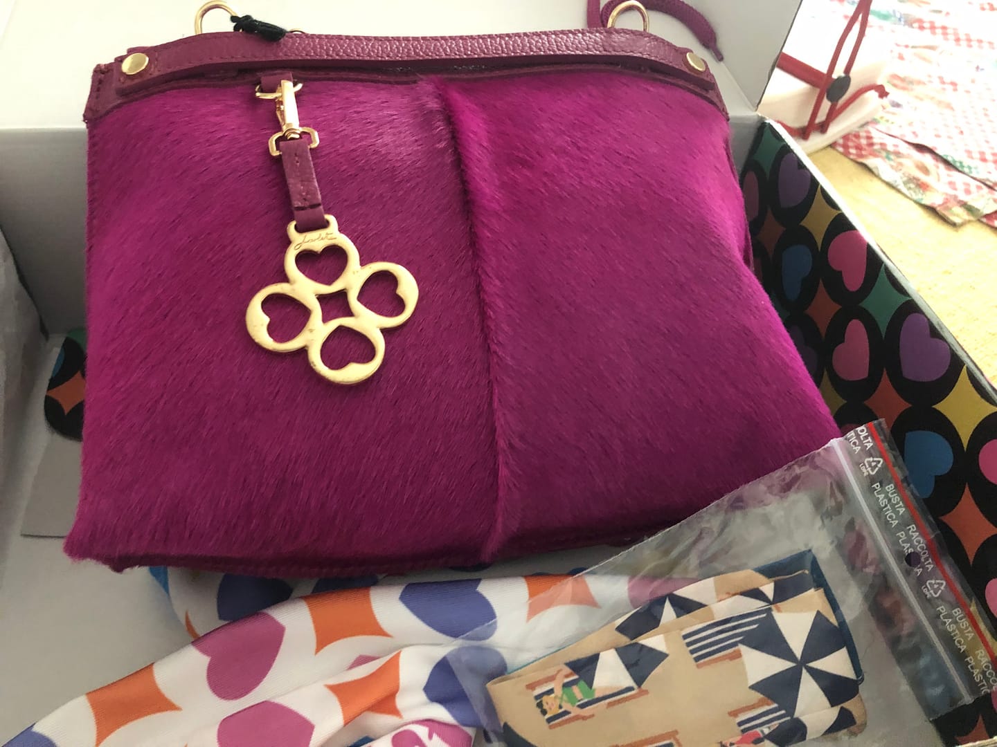 Customer photo review of BORSA MINI SOFY CAVALLINO FUXIA