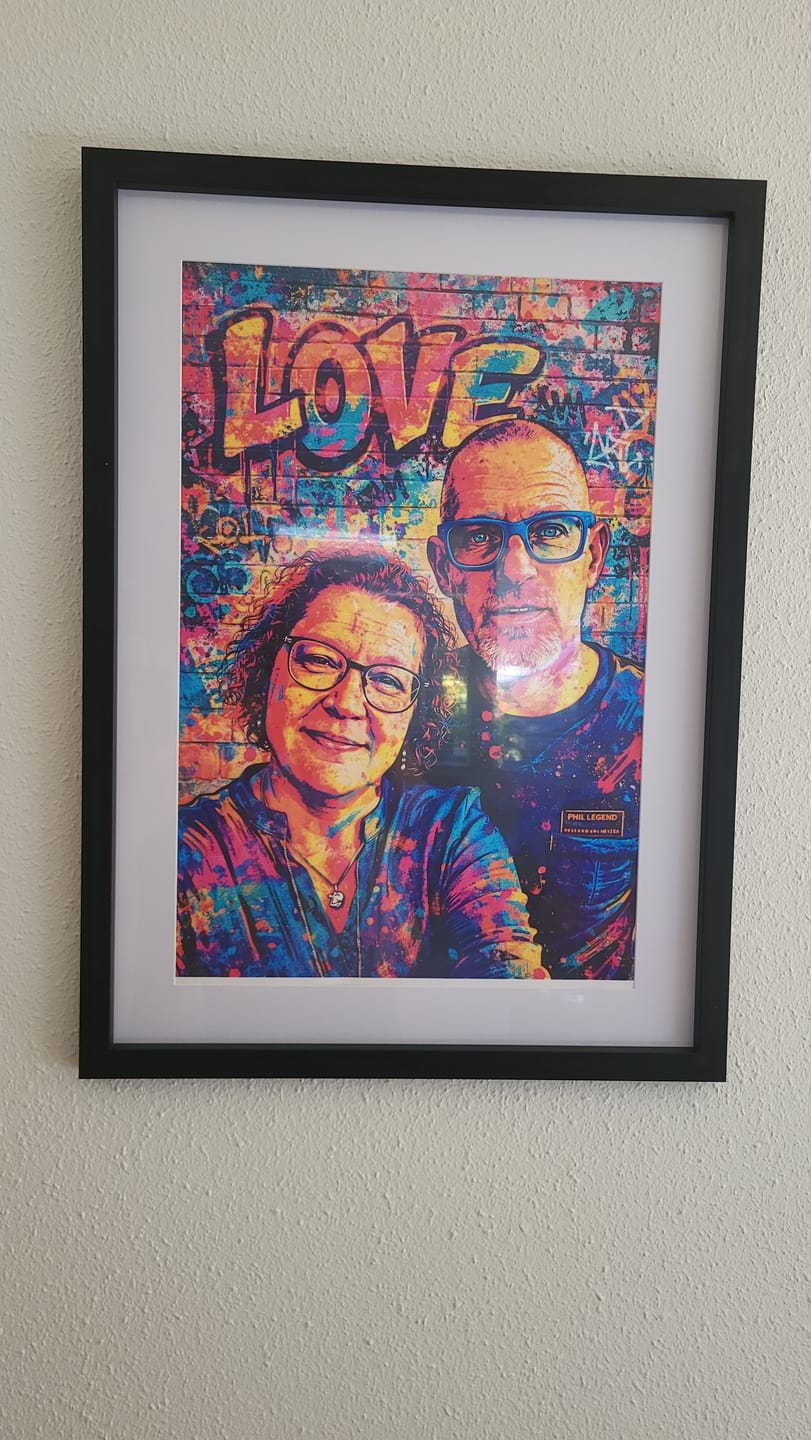 Customer photo review of Streetart Love – Gepersonaliseerde poster met streetart-effect voor koppels