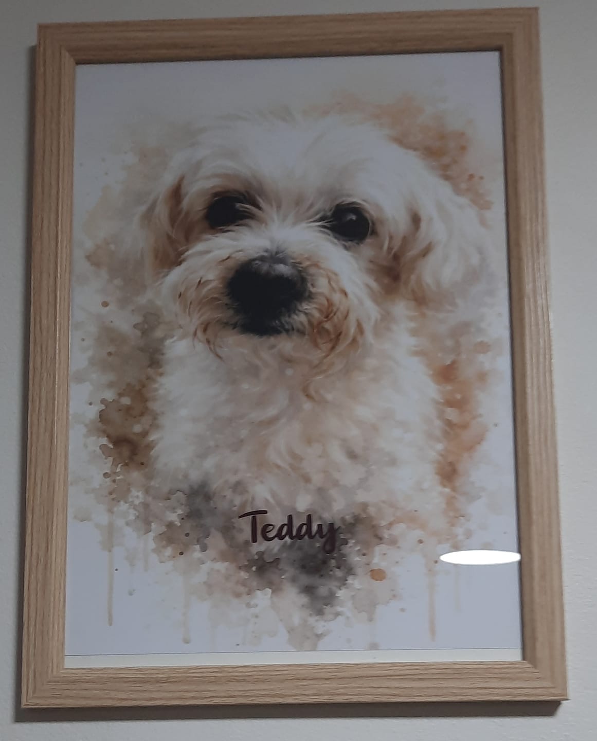 Customer photo review of Personalised Poster - Watercolour Realistic Portrait