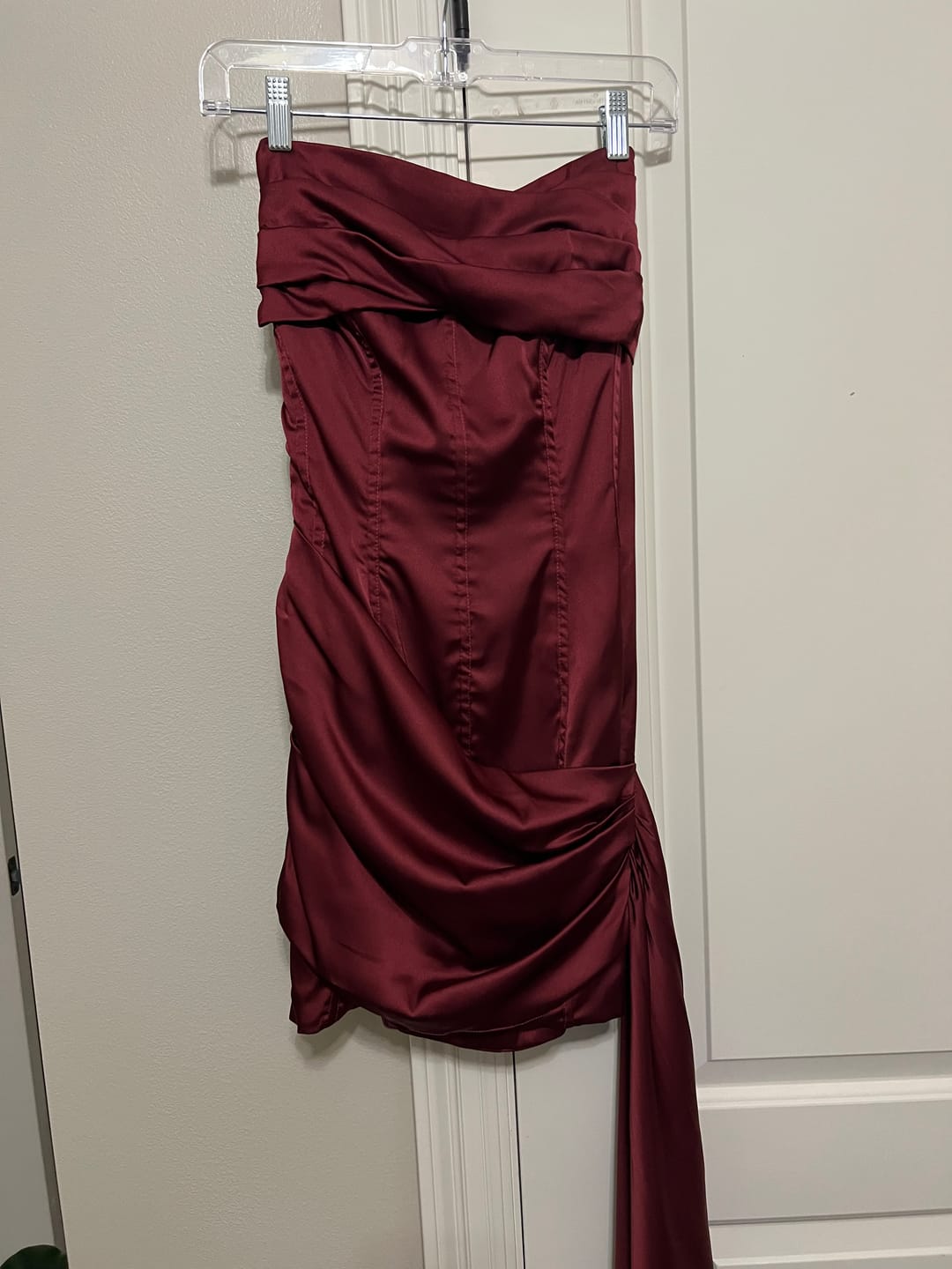 Customer photo review of Strapless Mulberry Draped Corset Short Dress