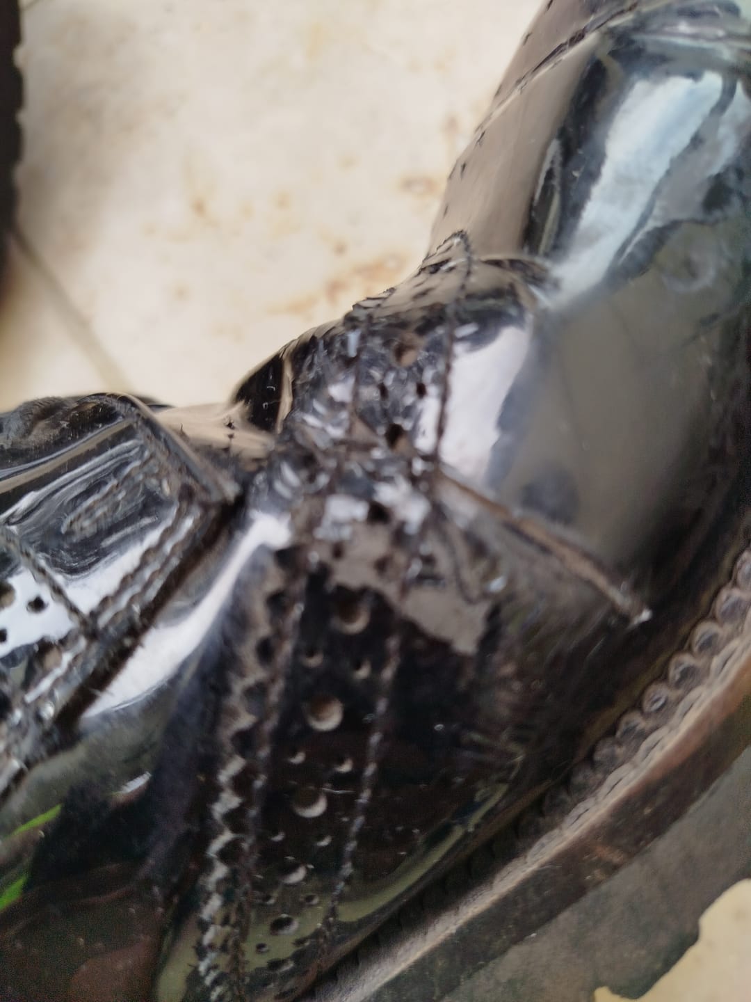 Customer photo review of Patent Black XL Gabi Senior School Shoes