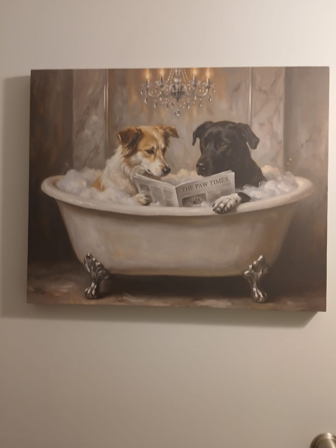 Customer photo review of Artzuzu Custom Portrait For Multi Pets - Reading in the Throne Room