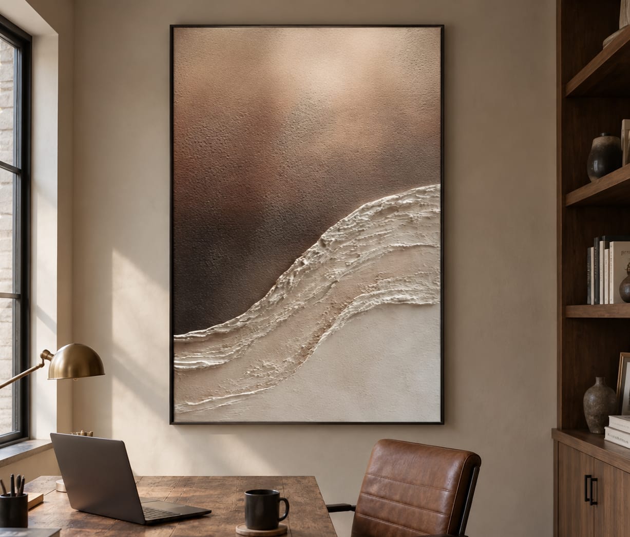Customer photo review of Bronze Shore-Neutral Wave Painting