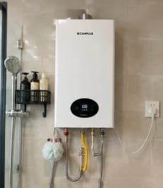 Customer photo review of Camplux Climatech 3 Indoor Gas Tankless Water Heater 82,000 BTU