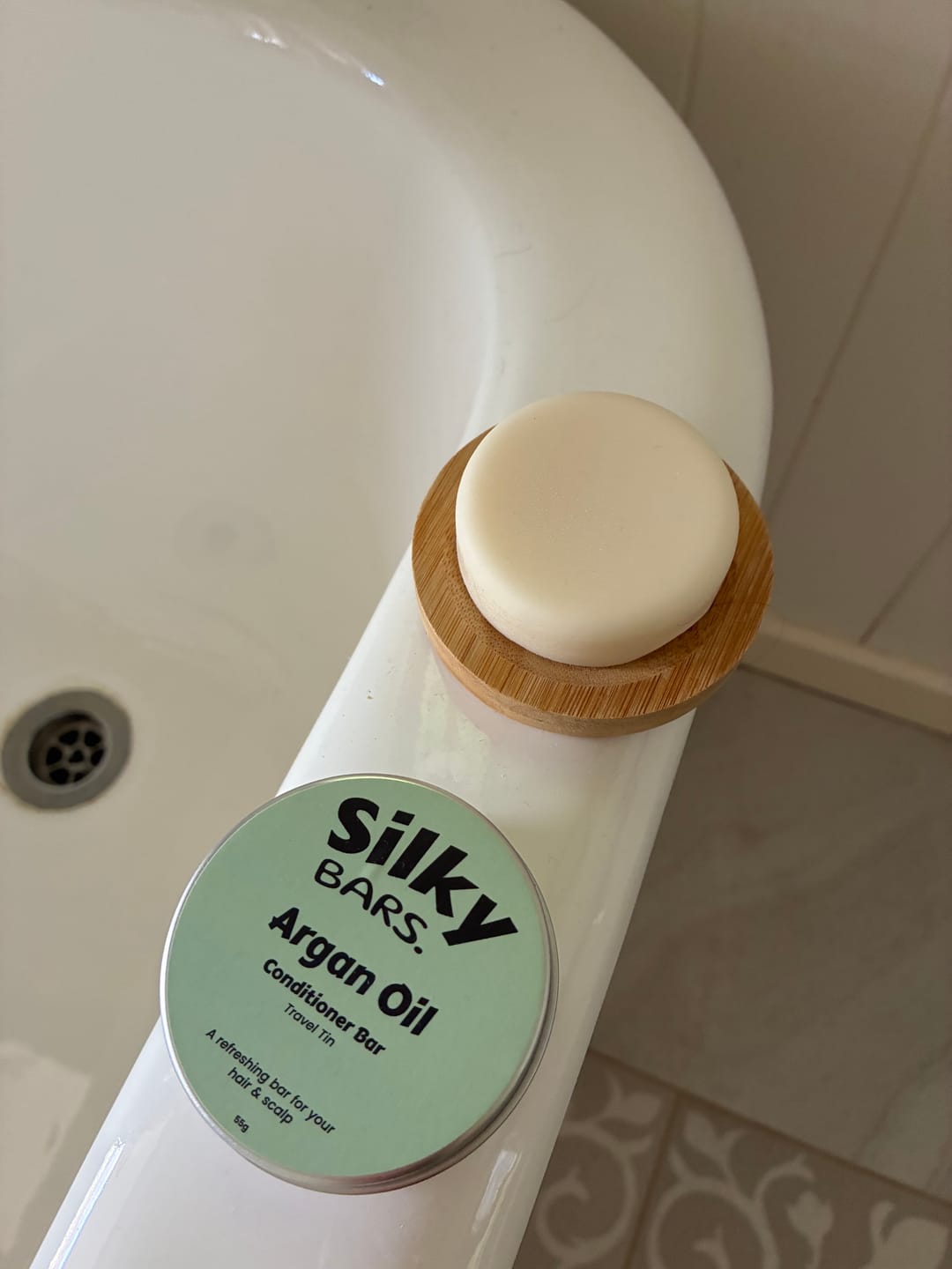Customer photo review of Argan Oil Anti Frizz Conditioner Bar