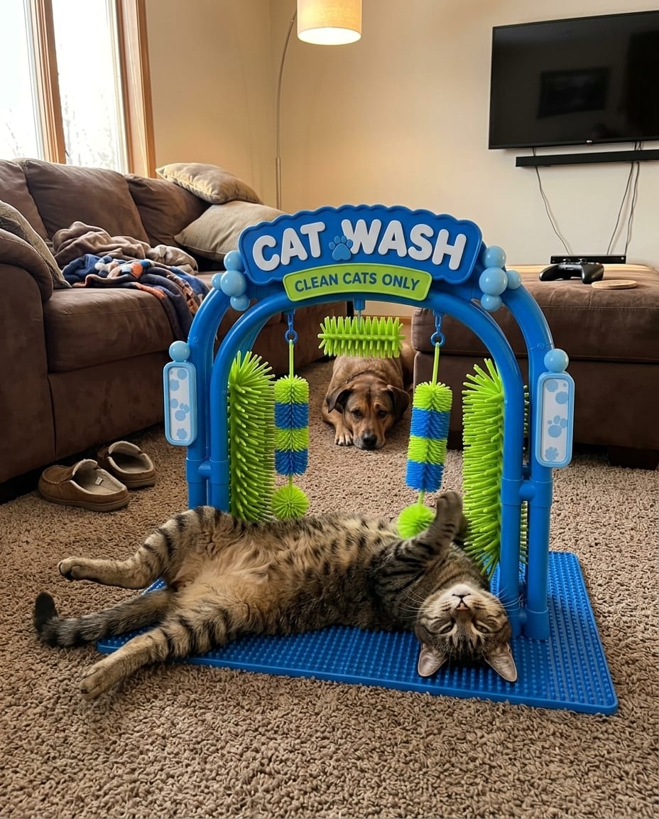 Customer photo review of The Purr Arch - Massage Station